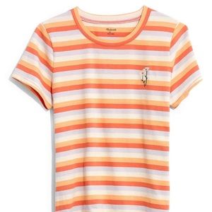 Madewell Embroidered Daisy Stripe T-Shirt